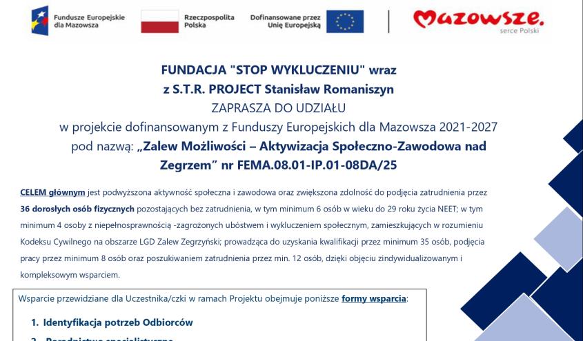  "Zalew Możliwości - Aktywizacja Społeczno-Zawodowa nad Zegrzem"
