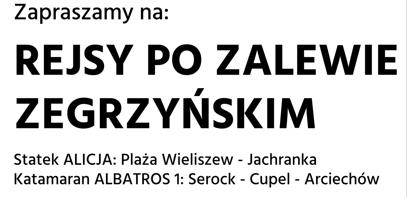 Rejsy po Zalewie Zegrzyńskim