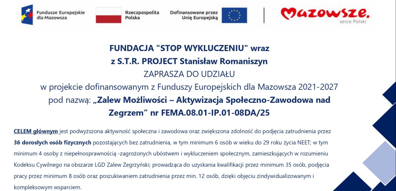  "Zalew Możliwości - Aktywizacja Społeczno-Zawodowa nad Zegrzem"