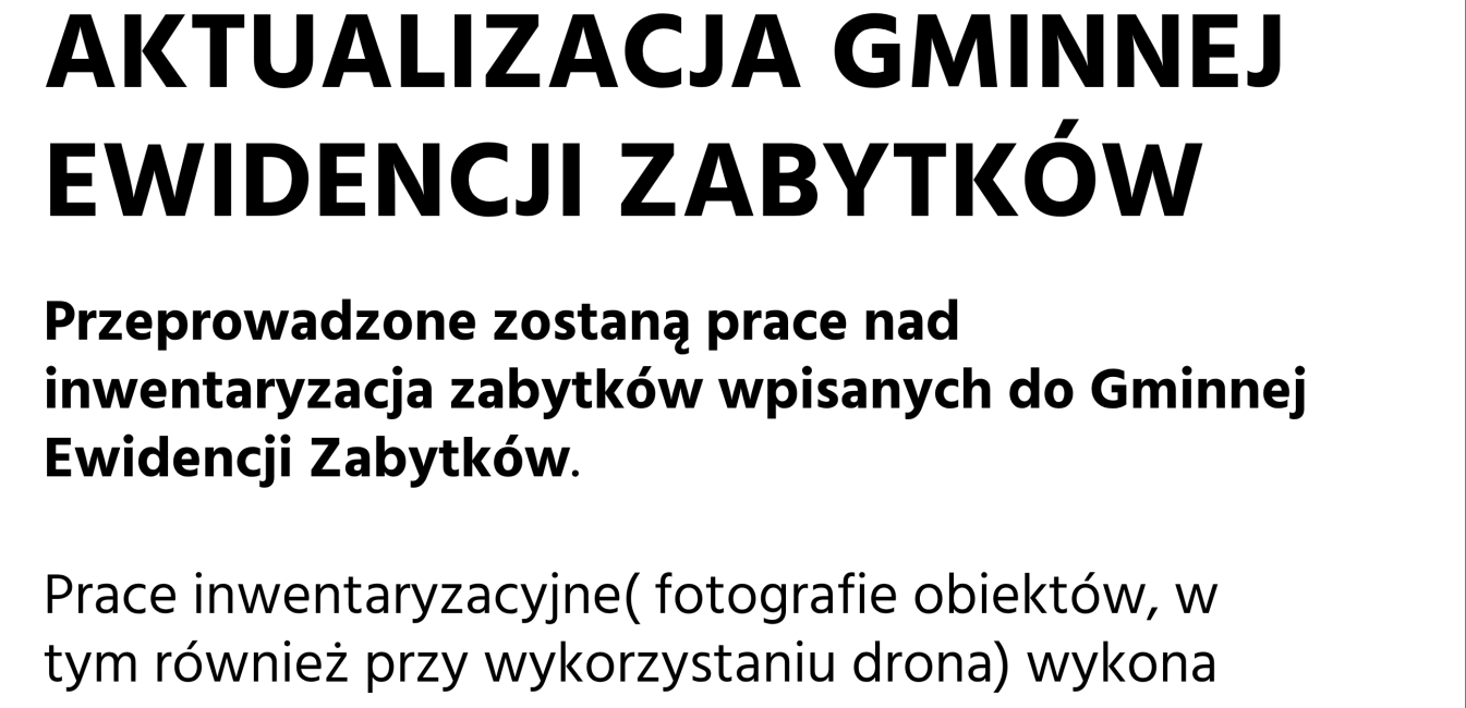 AKTUALIZACJA GMINNEJ EWIDENCJI ZABYTKÓW